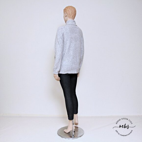 Lulu's Favorite Dream Heather Grey Turtleneck Sweater Gray Women Size L - Picture 7 of 11